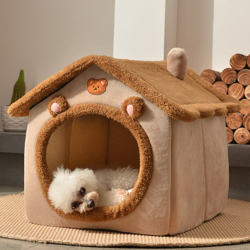 CozyPaw Enclosed Pet Bed for Cats & Dogs – Bear & Dinosaur Design