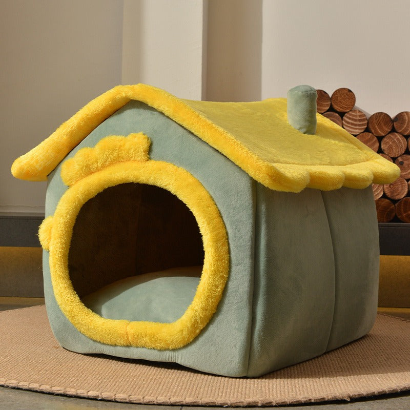 CozyPaw Enclosed Pet Bed for Cats & Dogs – Bear & Dinosaur Design