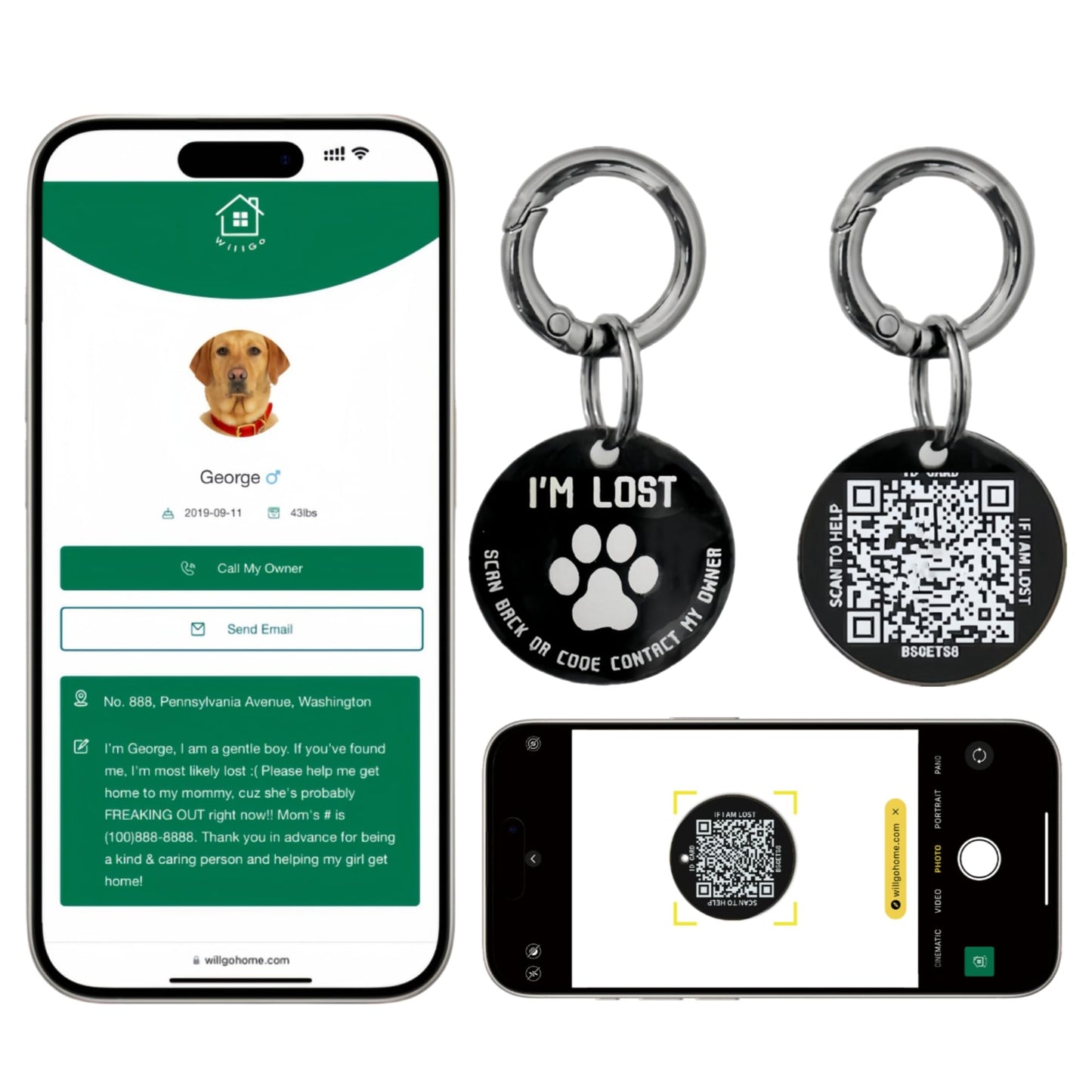 SafePaw  – Smart QR Code Pet ID Tag for Dogs & Cats