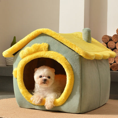 CozyPaw Enclosed Pet Bed for Cats & Dogs – Bear & Dinosaur Design